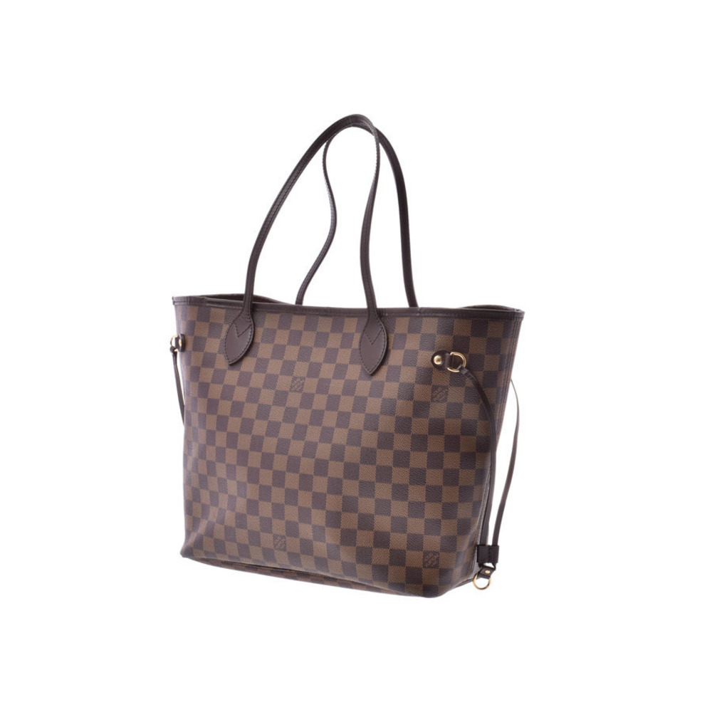 Louis Vuitton Brown Leather Bag Damier Tote Neverfull